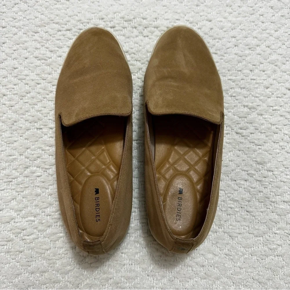 Birdies The Swift Classic Shell Sneakers Beige Suede Slip On Women’s Size 8.5 - Picture 5 of 9